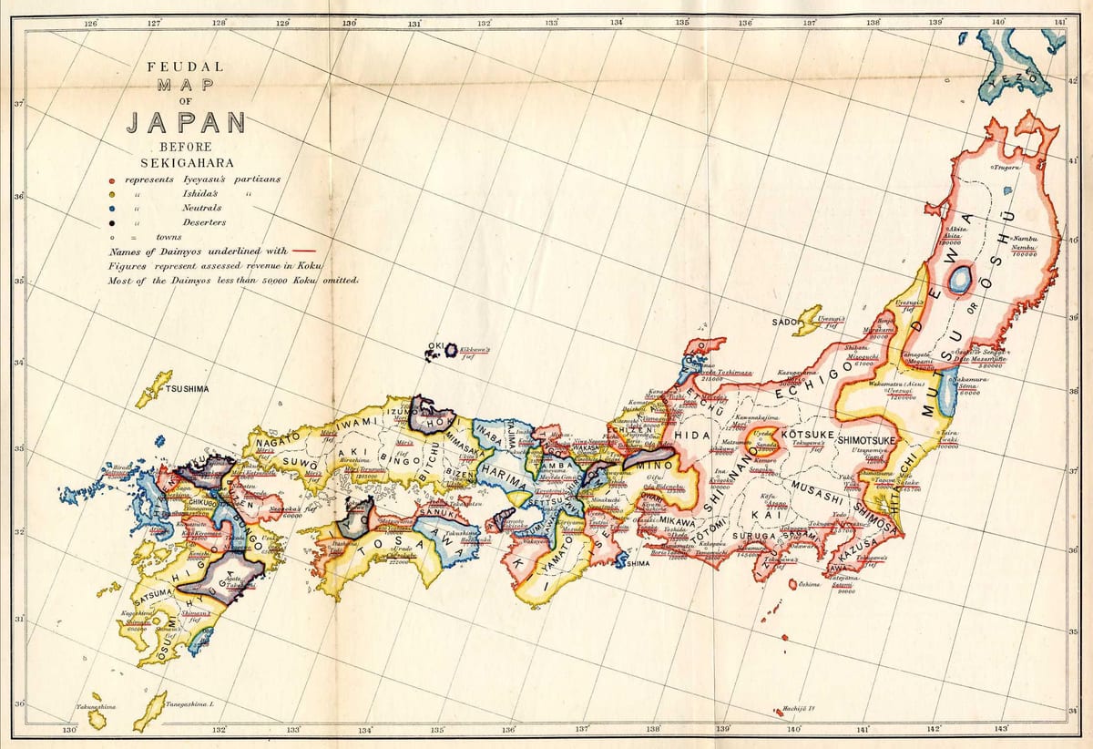 mapa feudalnej Japonii