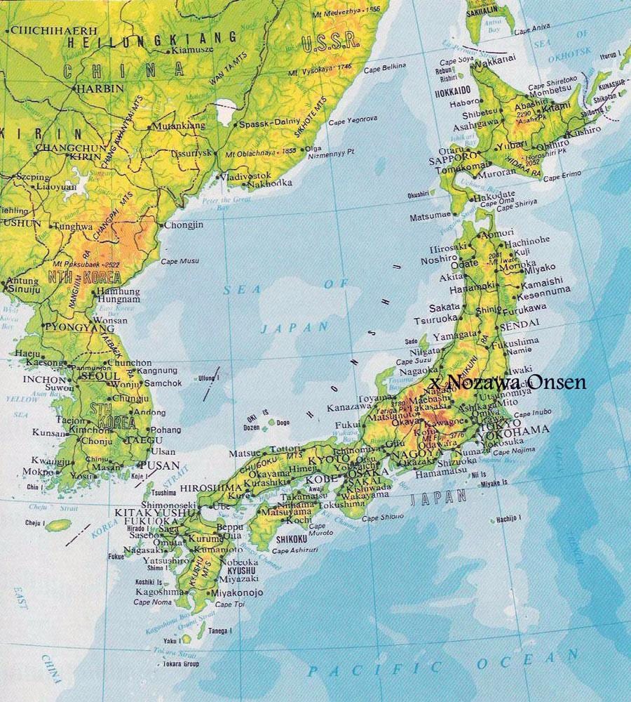 wysokość mapa Japonii