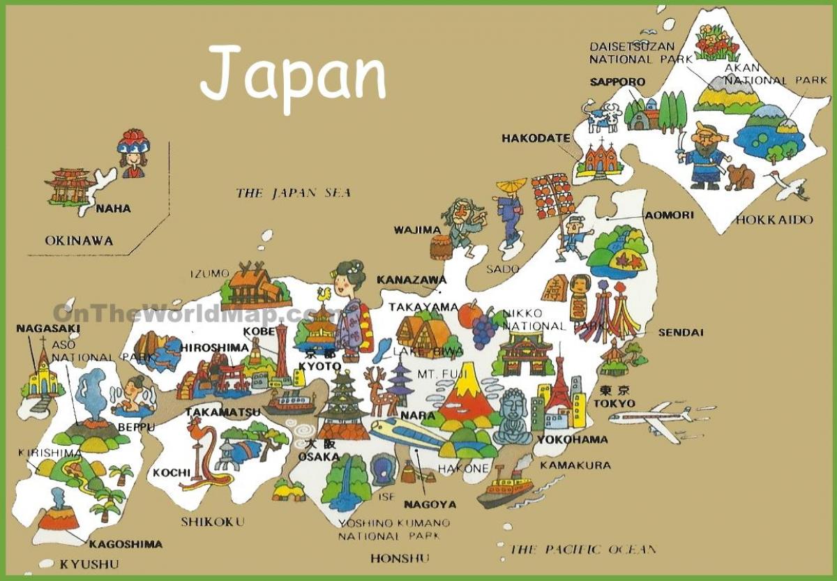mapa turystyczna Japonii