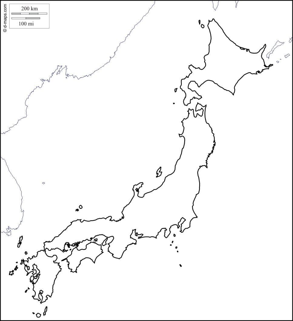pusta mapa Japonii