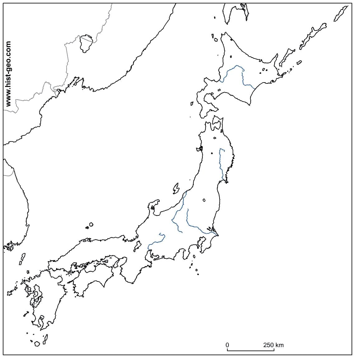 Japonia rzek mapie