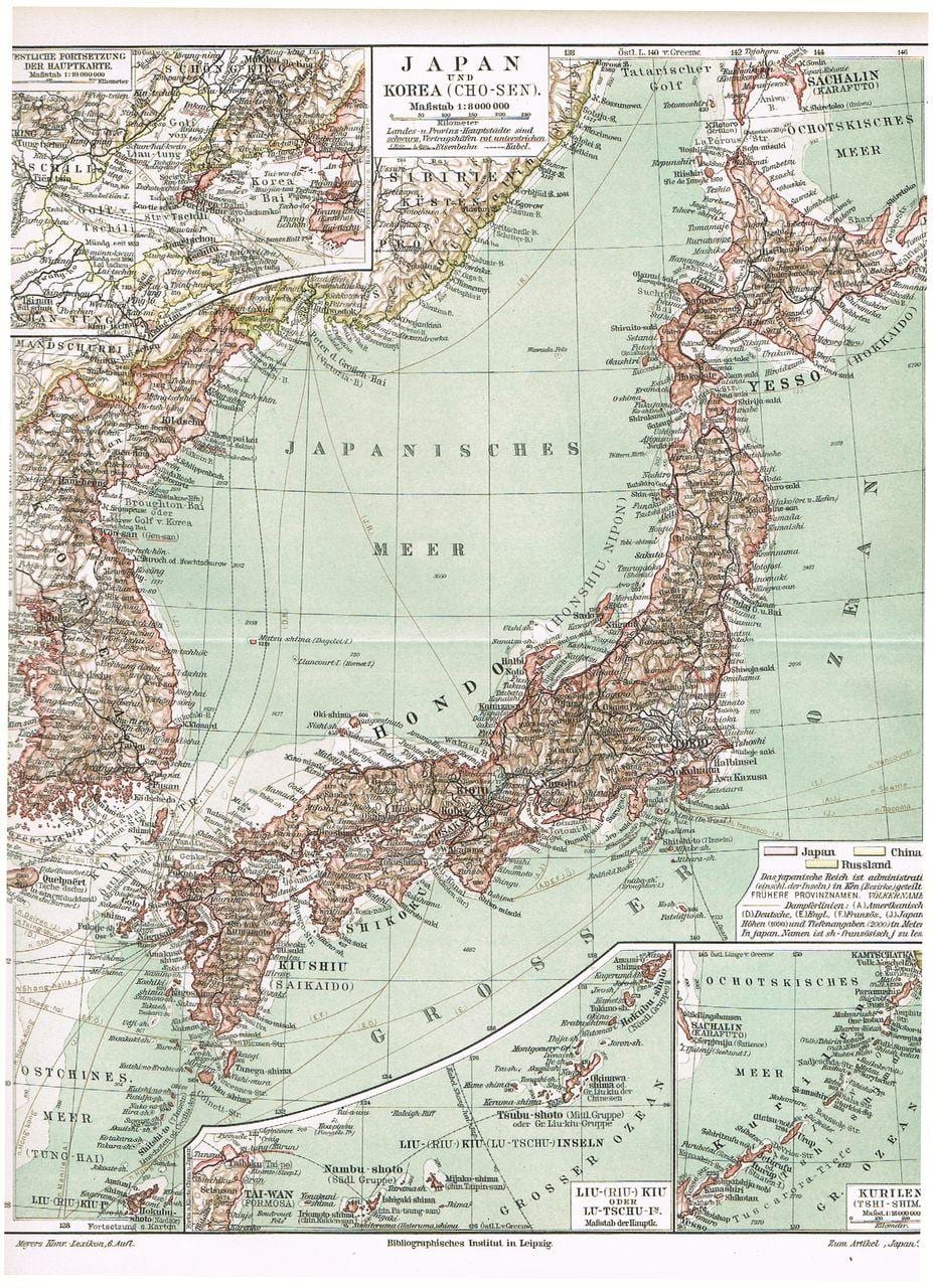 stara mapa Japonii