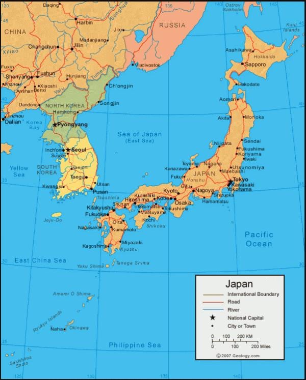 mapa starożytnej Japonii