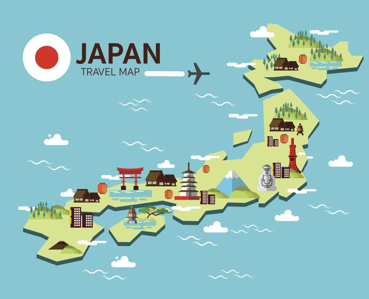 mapa uniwersalna Japonii