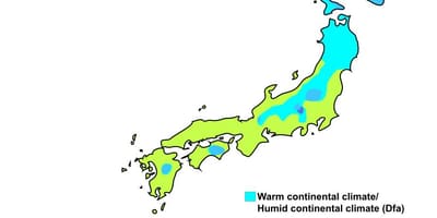Klimatyczna mapa Japonii