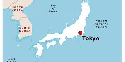 Stolica Japonii na mapie