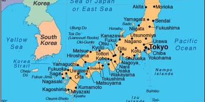 Mapa Japonii wyspy
