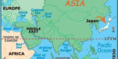 Mapa świata Japonia