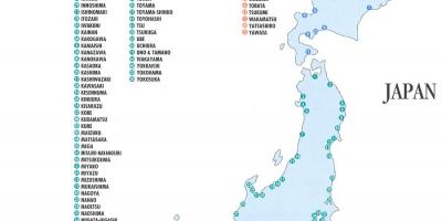 Mapa Japonii porty