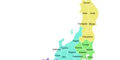 Japonia prowincjach mapie