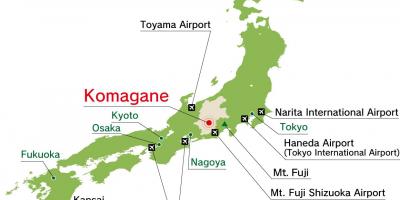 Mapa lotnisk Japonii