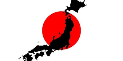 Flaga Japonii mapa