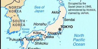 Japonii i innych krajów mapie