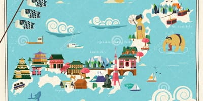 Japonii zabytki mapa